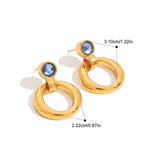 Blue Stone Drop Earrings