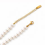 Nest Micro Pearl Gold Plated Heart Necklace