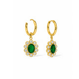Rosette Green Gold Plated Earrings