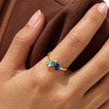 Ocean Gold Plated Blue Diamond Ring