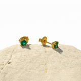 Emerald Solitaire Studs