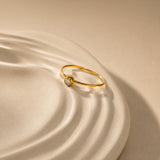 Light Drop Gold Plated Ring