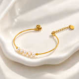 Ivory Tides Pearl Gold Plated Bracelet