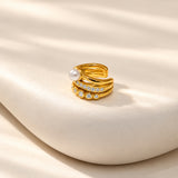 Zara Pearl Gold Plated Ear Cuff