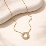 Luminara Crystal Circle Necklace