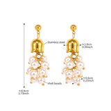 Golden Blossom Pearl Drop Earrings