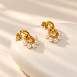 Maeve Duo Gold Plated Micro Pearl Earring