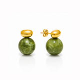 Green Muse Gold Plated Earrings