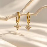 Star Gold Plated Hoop Earrings
