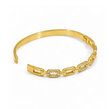 Elara Diamond Gold Plated Link Bangle