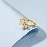 Lily Wings Diamond Gold Plated Ring