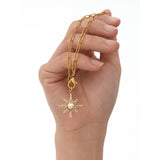 Solara Pearl Starburst Pendant Necklace