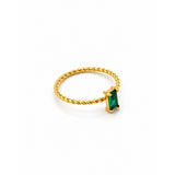 Amber Charm & Twist Ring