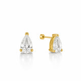 Pear Solitaire Studs