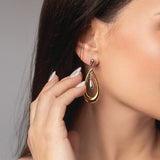 Elara Dual-Tone Drop Earring