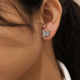 Silver Celestial Butterfly Diamond Earrings