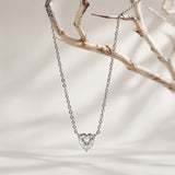 Silver Cupid Heart Diamond Necklace