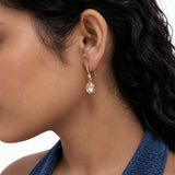 Moonlit Diamond Gold Plated Earrings