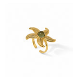 Starfish Gold Plated Charm Ring