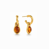 Amber stone earrings
