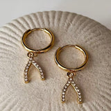 Wishbone Crystal Earrings