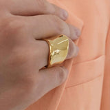 Solis Wide Gold Band Ring