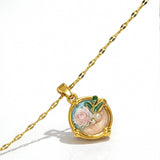 Floral Enamel Pendant