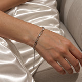 Silver Minimal Diamond Paperclip Bracelet