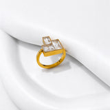 Crystal Block Ring