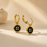 Black Clover Gold Plated Earrings