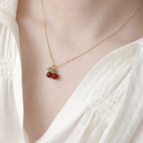 Cherry Muse Pendant Necklace