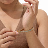 Aura Baguette Tennis Gold Plated Bracelet