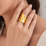 Solis Wide Gold Band Ring