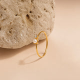 Royal Pearl Diamond Gold Plated Ring