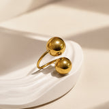 Gold Plated Dual Sphere Statement Ring