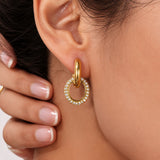 Double Donut Oval Gold Plated Earrings