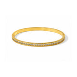 Crafted Crosscut Gold Plated Bracelet