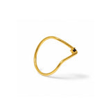 Gold Plated Black Crystal Geometric Ring