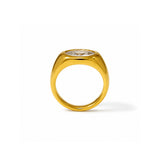 White Drift Gold Plated Ring