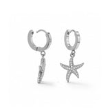 Silver Seastar Diamond Earring