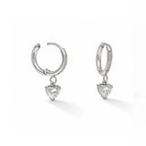 Silver Grace Heart Diamond Earring