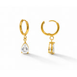 Opaline Heart Diamond Gold Plated Hoops