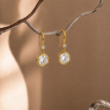 Moonlit Diamond Gold Plated Earrings