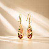 Mosaic Bloom Gold Plated Drop Earrings