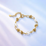 Ivory Knot Gold Plated Bracelet