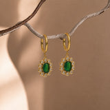 Rosette Green Gold Plated Earrings