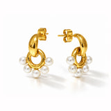 Maeve Duo Gold Plated Micro Pearl Earring