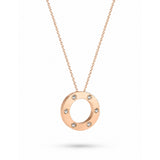 Halo Studded Rose Gold Necklace