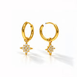 Star Gold Plated Hoop Earrings