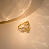 Velvet Twist Diamond Gold Plated Ring